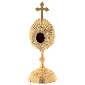 Reliquiario decorato ottone dorato 17 cm