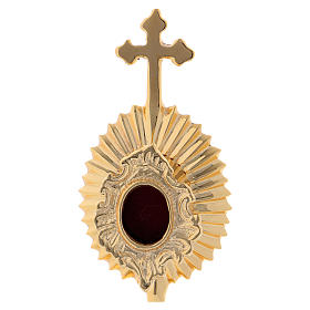 Reliquiario decorato ottone dorato 17 cm