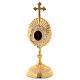 Decorated gold plated brass reliquary 6 3/4 in s1