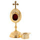 Decorated gold plated brass reliquary 6 3/4 in s3