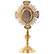 Classic reliquary with decorations, gold plated brass 29 cm s4