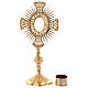 Classic reliquary with decorations in gold plated brass 11 1/4 in s3