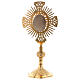 Classic reliquary with decorations in gold plated brass 11 1/4 in s4