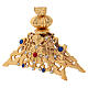 Brass reliquary with coloured stones 28 cm s3