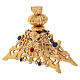 Brass reliquary with colored gemstones 11 in s3