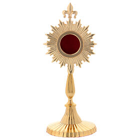 Classic reliquary of gold plated brass 24 cm