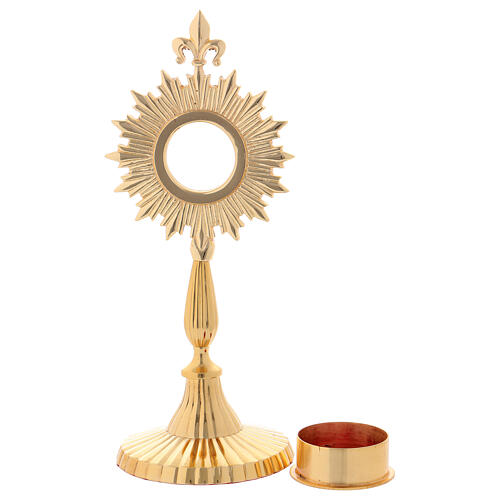 Classic reliquary of gold plated brass 24 cm 3