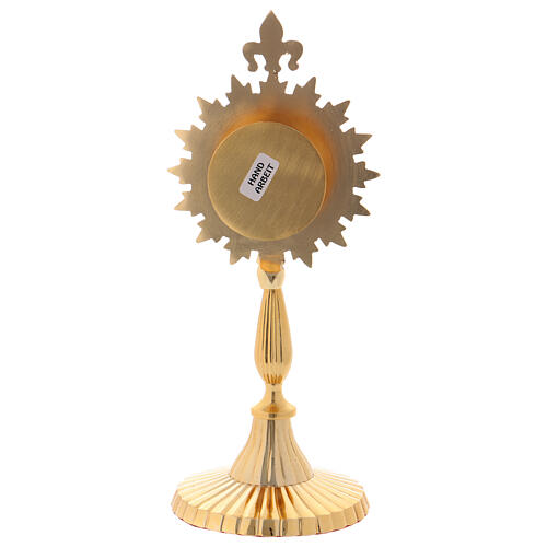 Classic reliquary of gold plated brass 24 cm 4