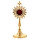 Classic reliquary of gold plated brass 24 cm s1