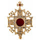 Reliquary with white and red zircons, gold plated brass 25 cm s2