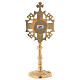 Reliquary with white and red zircons, gold plated brass 25 cm s5