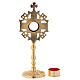 Gold plated brass reliquary with white and red zircons 9 3/4 in s6