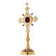 Reliquary with red zircons, gold plated brass 31 cm s3