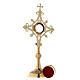 Reliquary with red zircons, gold plated brass 31 cm s6