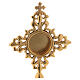 Gold plated brass reliquary with cut-outs 20 cm s2