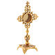 Inlaid gold plated brass reliquary 7 3/4 in s4