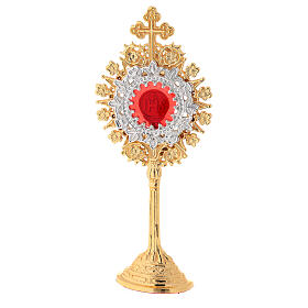 JHS reliquary, gold and silver-plated brass 19 cm