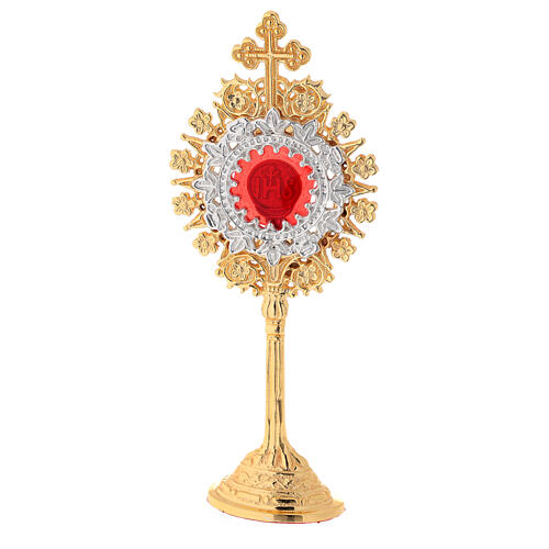 JHS reliquary, gold and silver-plated brass 19 cm 1
