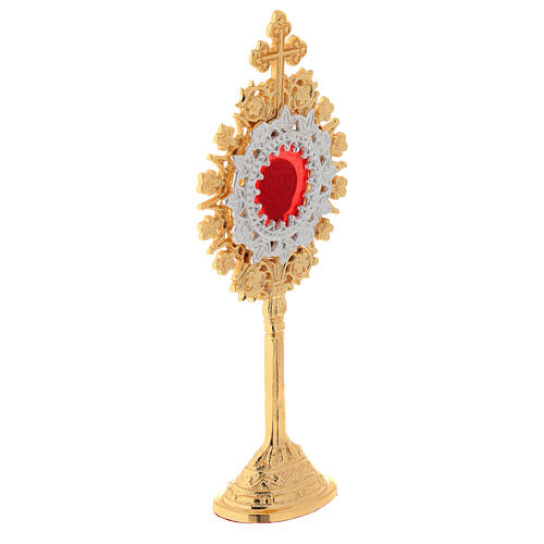 JHS reliquary, gold and silver-plated brass 19 cm 4