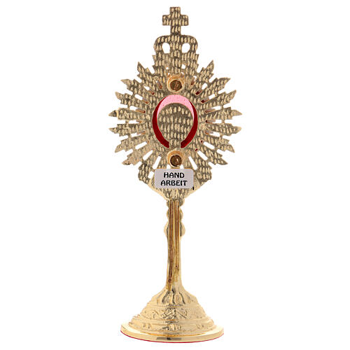 JHS gold and silver-plated brass reliquary 7 in 5