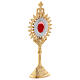 JHS gold and silver-plated brass reliquary 7 in s4