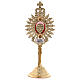 JHS gold and silver-plated brass reliquary 7 in s5
