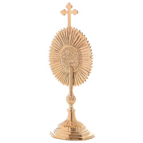 Reliquiar aus vergoldetem Messing mit Kreuz, 25 cm 6