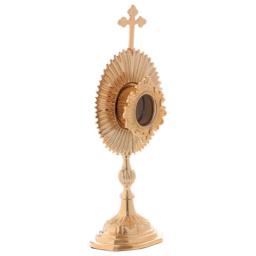 Reliquiario decorato con croce ottone dorato 4