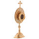 Cross decorated reliquary in gold plated brass s4