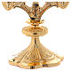 Reliquary with cross and towers, polished gold plated brass s4