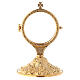Gold plated brass monstrance with casted base 6 3/4 in s1