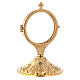 Gold plated brass monstrance with casted base 6 3/4 in s2