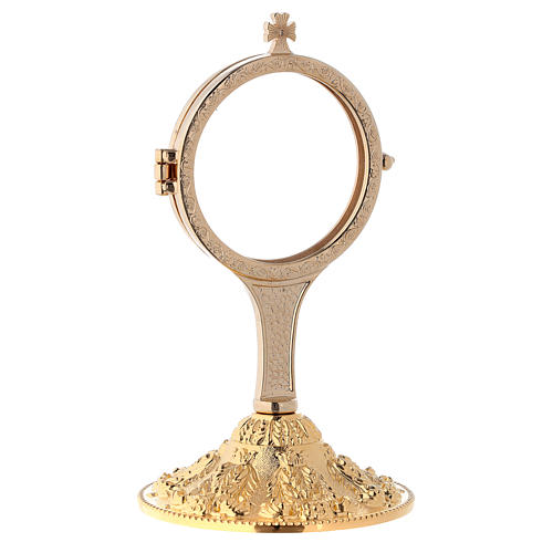 Ostensoir eucharistique baroque laiton doré 19 cm 2