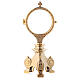 Monstrance baroque style, 24K golden brass 20 cm s1