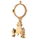 Monstrance baroque style, 24K golden brass 20 cm s2