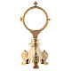 Monstrance with Baroque base 8 in 24-karat gold plated brass s1