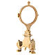 Monstrance with Baroque base 8 in 24-karat gold plated brass s2