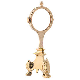 Gold plated monstrance in brass with Baroque base 9 in
