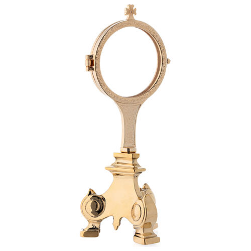 Gold plated monstrance in brass with Baroque base 9 in 2