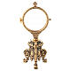 Gold plated brass monstrance with Rococo base 7 1/2 in s1