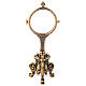 Monstrance rococo style, 24K golden brass 21.5 cm s1