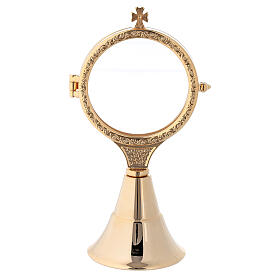 Classic monstrance in 24-karat gold plated brass 7 1/2 in