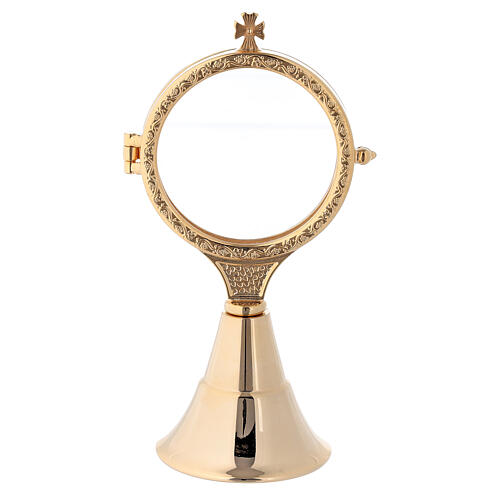Classic monstrance in 24-karat gold plated brass 7 1/2 in 1