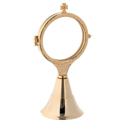 Classic monstrance in 24-karat gold plated brass 7 1/2 in 2