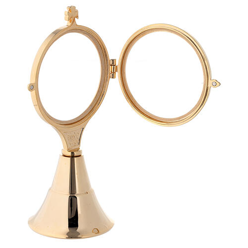 Classic monstrance in 24-karat gold plated brass 7 1/2 in 3