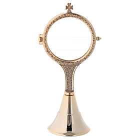 Classic gold plated monstrance in brass 8 in