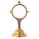 Monstrance with decorated base, 24K golden brass s1
