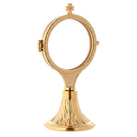 Monstrance with decorated hammered base 17 cm