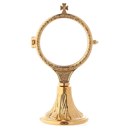 Monstrance with decorated hammered base 17 cm 1