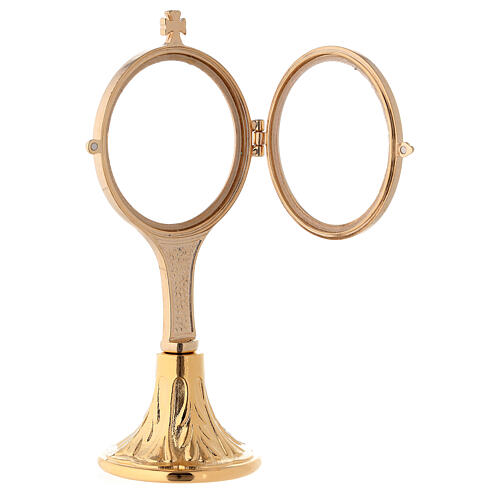 Monstrance with decorated hammered base 19.5 cm 3